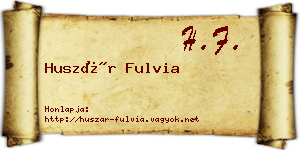 Huszár Fulvia névjegykártya